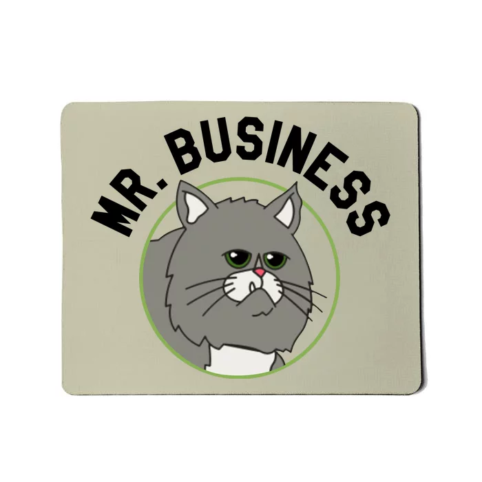 Bobs Burgers Mr Business Adult Heather Gray Cat Son Mousepad