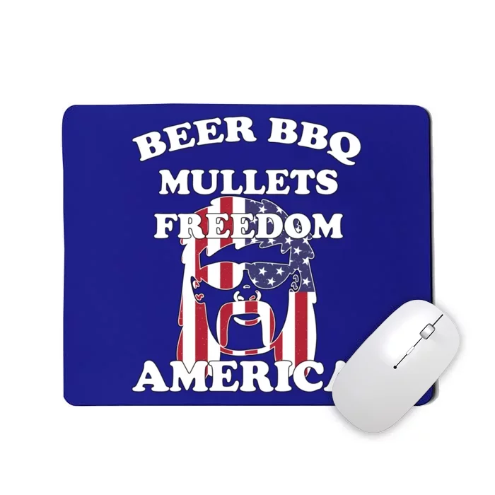 Beer Bbq Mullets Freedom America Funny Patriotic Graphic Gift Mousepad