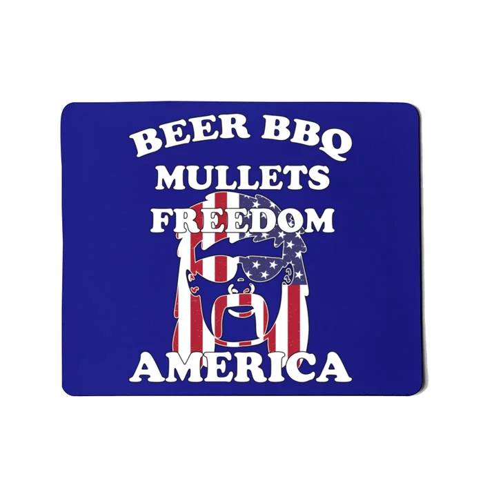 Beer Bbq Mullets Freedom America Funny Patriotic Graphic Gift Mousepad