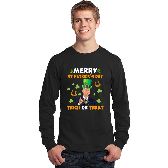 Best Biden Merry St.Patrick's Day Trick Or Treat Tall Long Sleeve T-Shirt