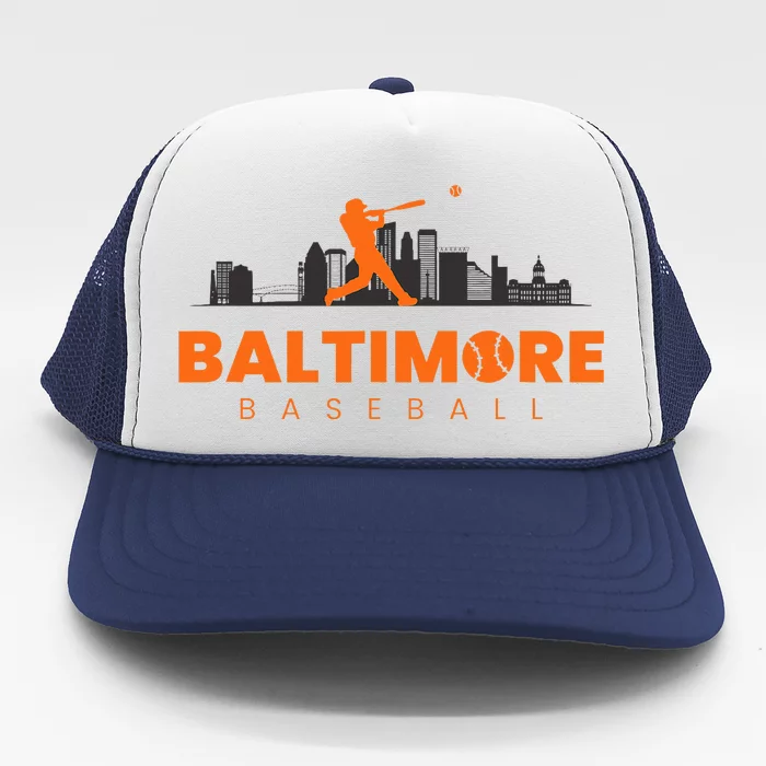 Baltimore Baseball Minimalist City Skyline Baseball Lover Trucker Hat