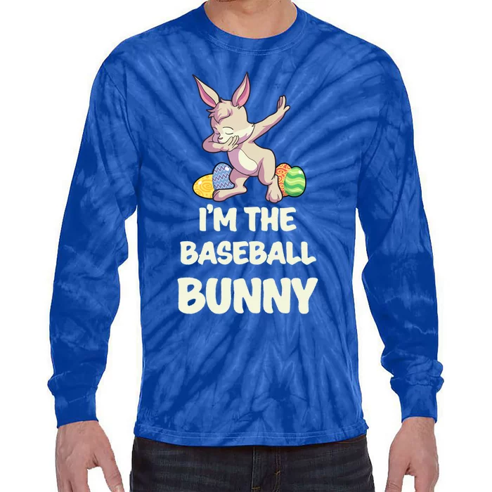 Baseball Bunny Matching Family Group Easter Party Gift Tie-Dye Long Sleeve Shirt