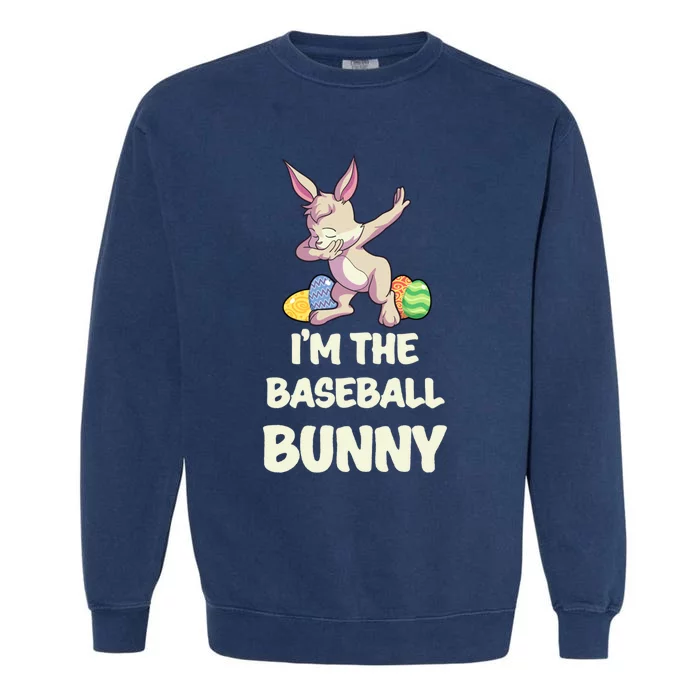 Baseball Bunny Matching Family Group Easter Party Gift Garment-Dyed Sweatshirt