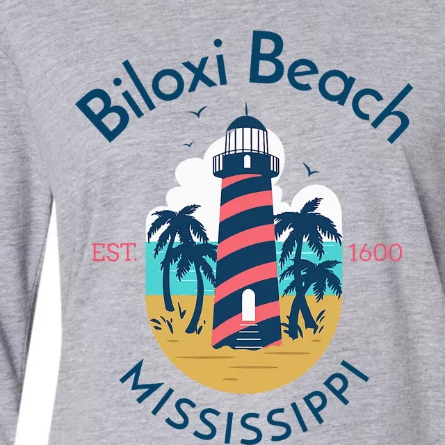 Biloxi Beach Mississippi Womens Cotton Relaxed Long Sleeve T-Shirt