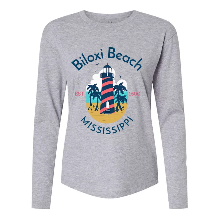 Biloxi Beach Mississippi Womens Cotton Relaxed Long Sleeve T-Shirt