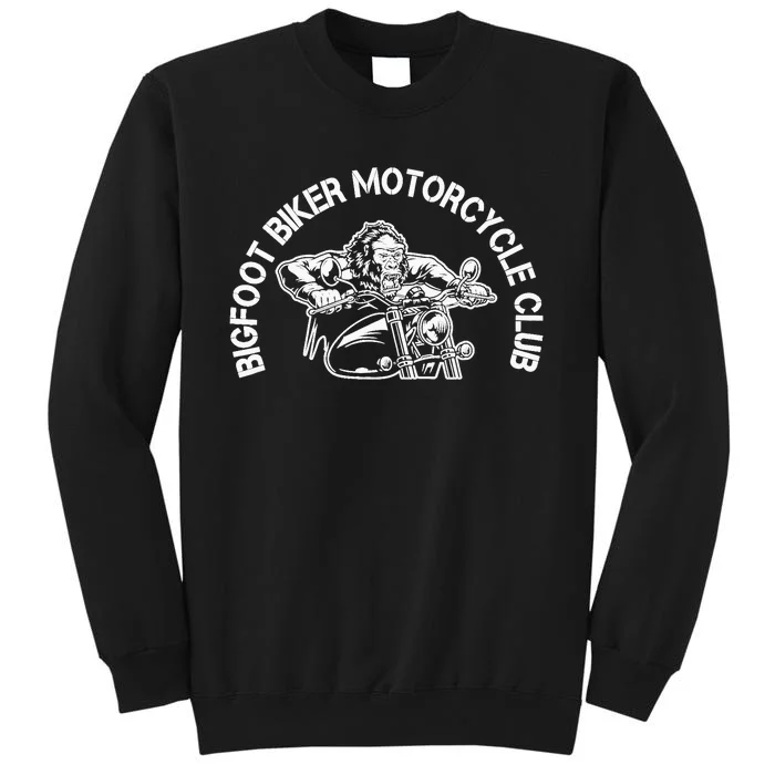 Bigfoot Biker Motorcycle Squatchy Sasquatch Tall Sweatshirt