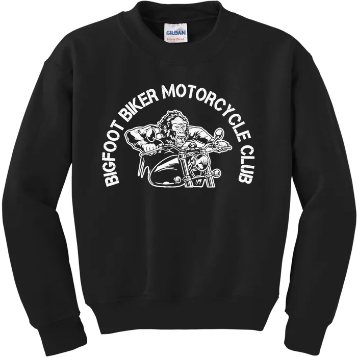 Bigfoot Biker Motorcycle Squatchy Sasquatch Kids Sweatshirt