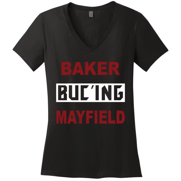 Baker BucIng Mayfield Women's V-Neck T-Shirt