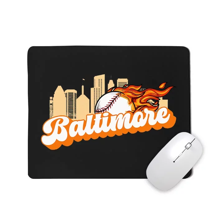 Baltimore Baseball Minimal City Skyline Mousepad