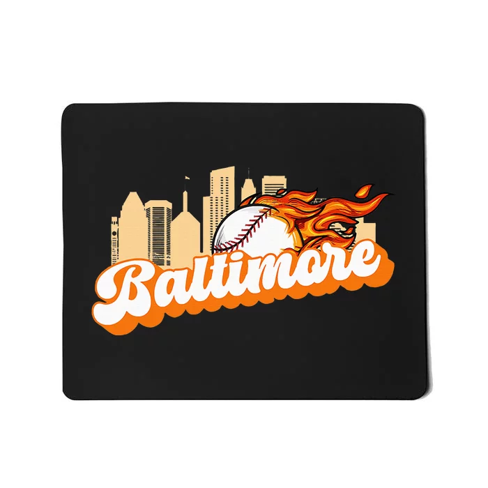 Baltimore Baseball Minimal City Skyline Mousepad