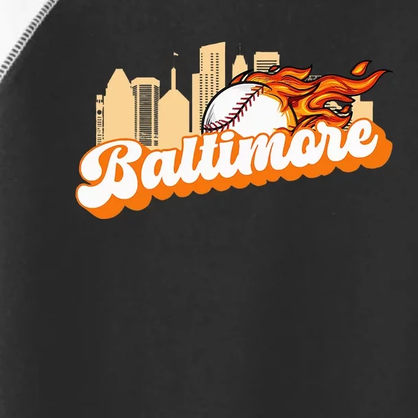 Baltimore Baseball Minimal City Skyline Toddler Fine Jersey T-Shirt