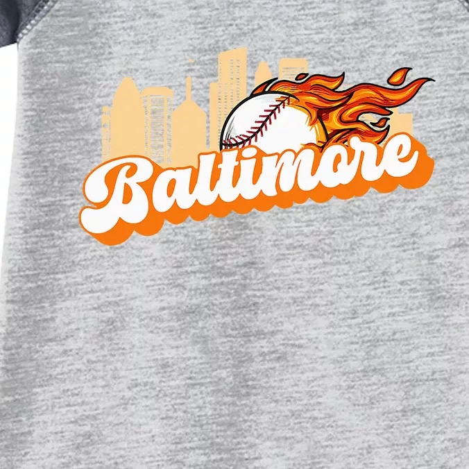 Baltimore Baseball Minimal City Skyline Infant Baby Jersey Bodysuit