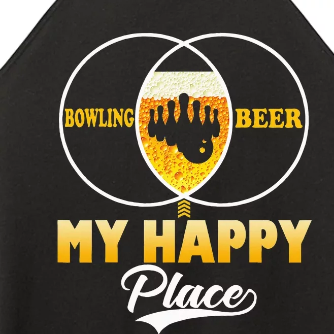 Bowling Beer My Happy Place Funny Perfect Gift Women’s Perfect Tri Rocker Tank