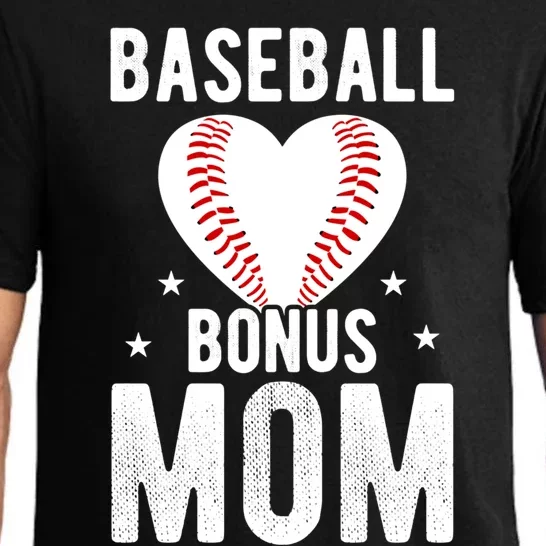 Baseball Bonus Mom Step Mom Ball Heart Team Mother's Day Funny Gift Pajama Set