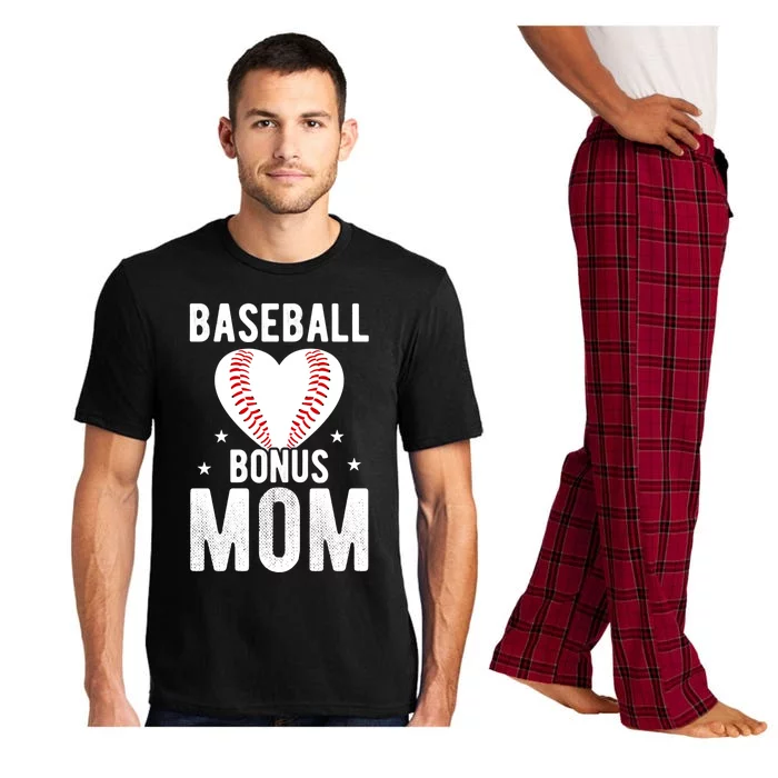 Baseball Bonus Mom Step Mom Ball Heart Team Mother's Day Funny Gift Pajama Set