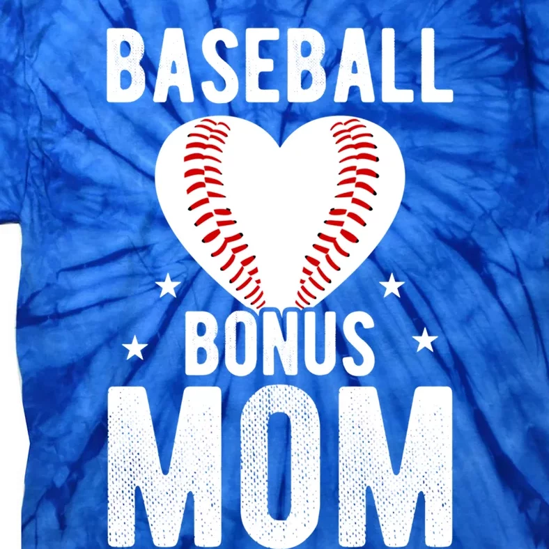 Baseball Bonus Mom Step Mom Ball Heart Team Mother's Day Funny Gift Tie-Dye T-Shirt