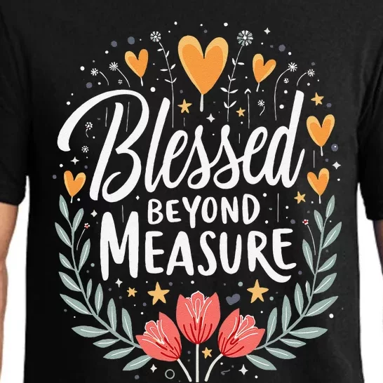 Blessed Beyond Measure Cute Floral Christian Pajama Set