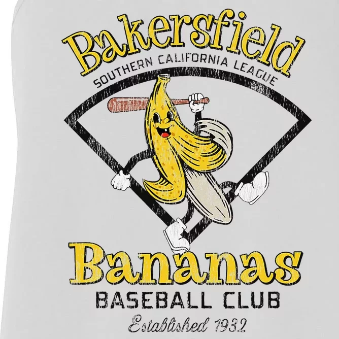 Bakersfield Bananas Minor League Retro Baseball Team Women's Racerback Tank