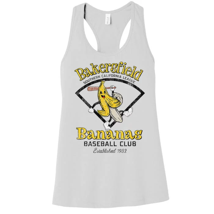 Bakersfield Bananas Minor League Retro Baseball Team Women's Racerback Tank