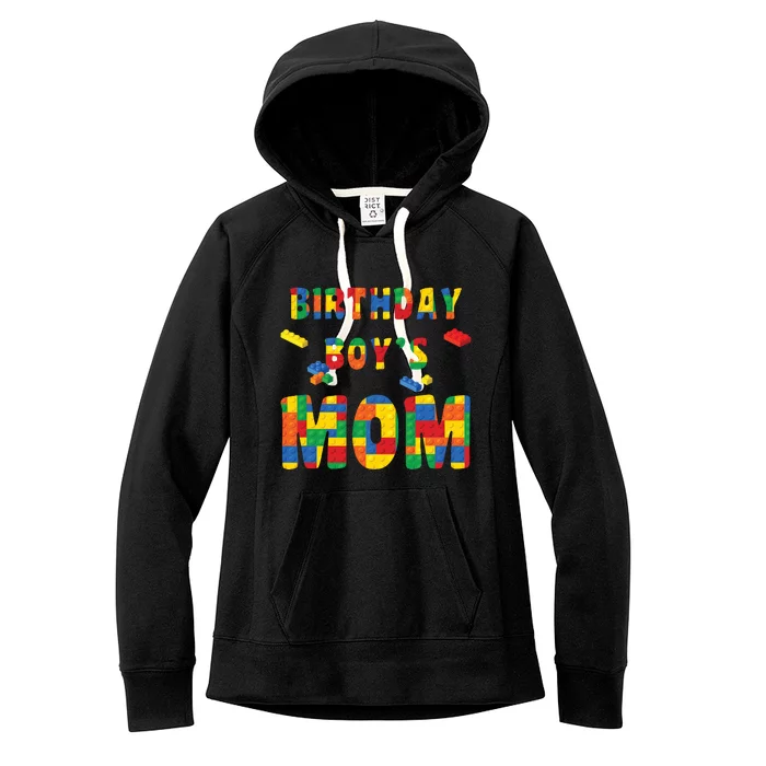 Building Block Mom Of Birthday Boy Women's Fleece Hoodie