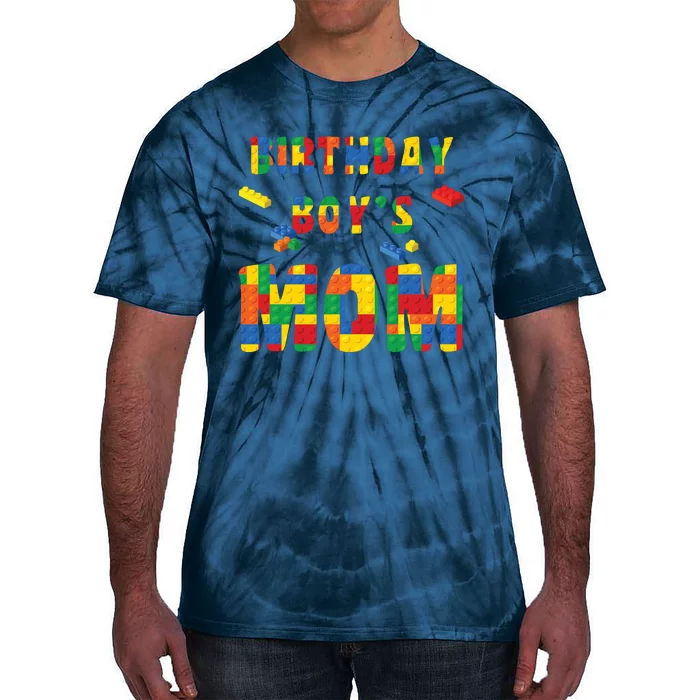 Building Block Mom Of Birthday Boy Tie-Dye T-Shirt