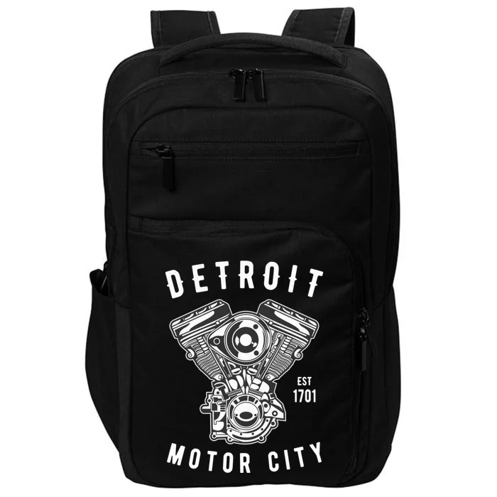 Big Block Motor City Michigan Detroit Car Lover Gift Impact Tech Backpack