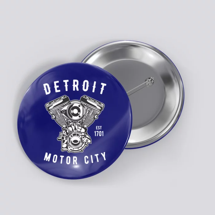 Big Block Motor City Michigan Detroit Car Lover Gift Button