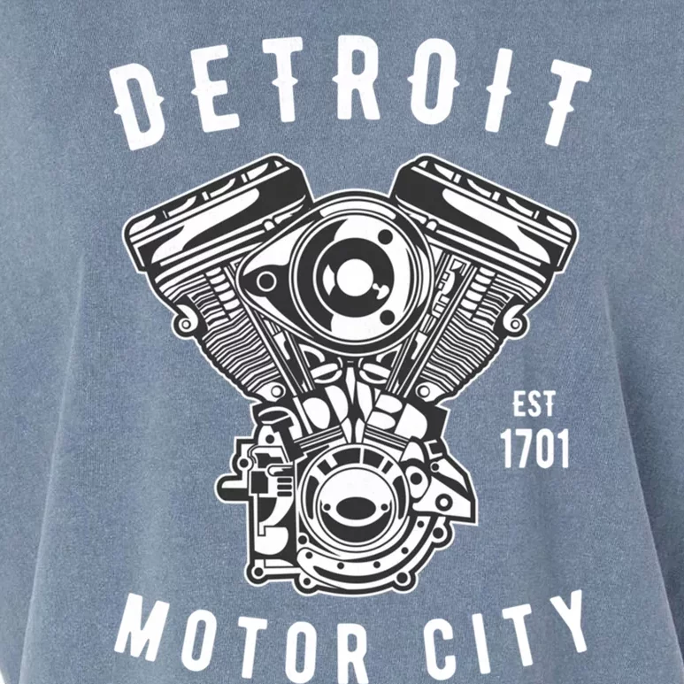 Big Block Motor City Michigan Detroit Car Lover Gift Garment-Dyed Women's Muscle Tee