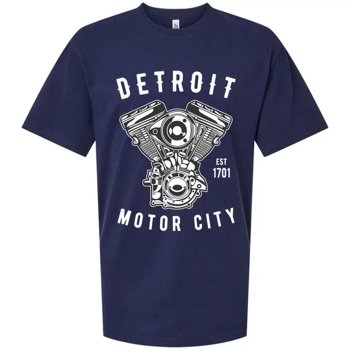 Big Block Motor City Michigan Detroit Car Lover Gift Sueded Cloud Jersey T-Shirt