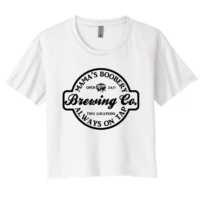 Breastfeeding Brewery Mama Boobery Women's Crop Top Tee