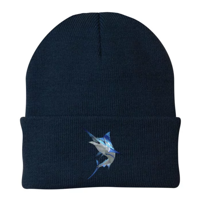 Beautiful Blue Marlin Fishing Knit Cap Winter Beanie