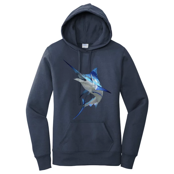 Beautiful Blue Marlin Fishing Women's Pullover Hoodie