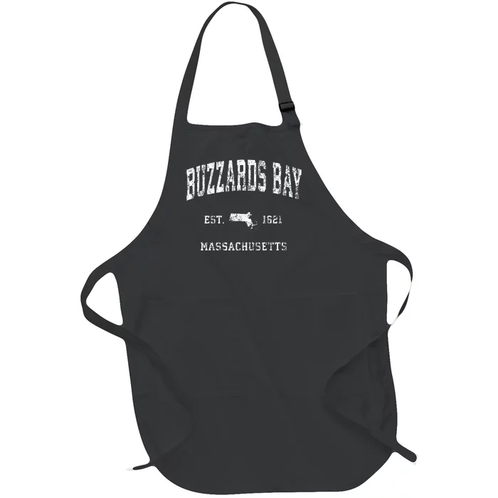 Buzzards Bay Massachusetts MA Vintage Athletic Sports Full-Length Apron With Pocket