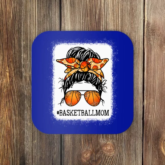 Bleached Basketball Mom Messy Bun Player Mom Mothers Day Cute Gift Coaster