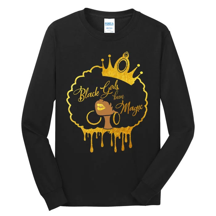 Black  Been Magic African American Queen Tall Long Sleeve T-Shirt