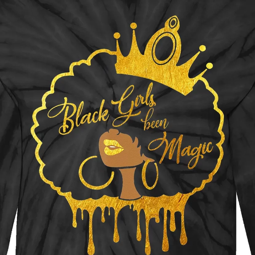 Black  Been Magic African American Queen Tie-Dye Long Sleeve Shirt