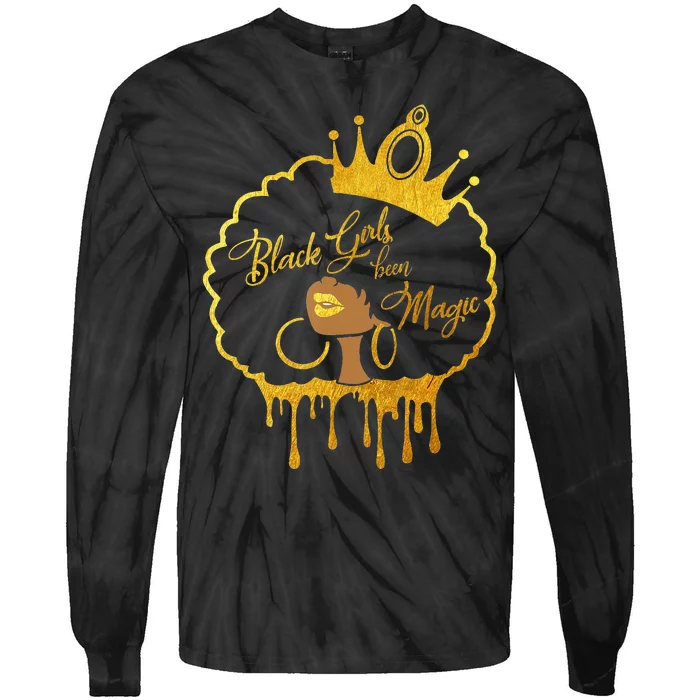 Black  Been Magic African American Queen Tie-Dye Long Sleeve Shirt