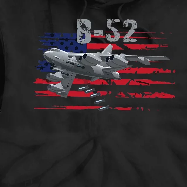 B52 Buff Military Airplane Flag Tie Dye Hoodie