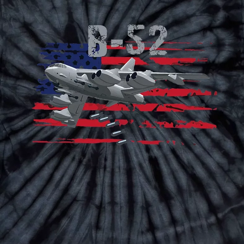 B52 Buff Military Airplane Flag Tie-Dye T-Shirt