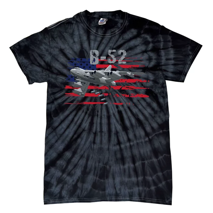 B52 Buff Military Airplane Flag Tie-Dye T-Shirt