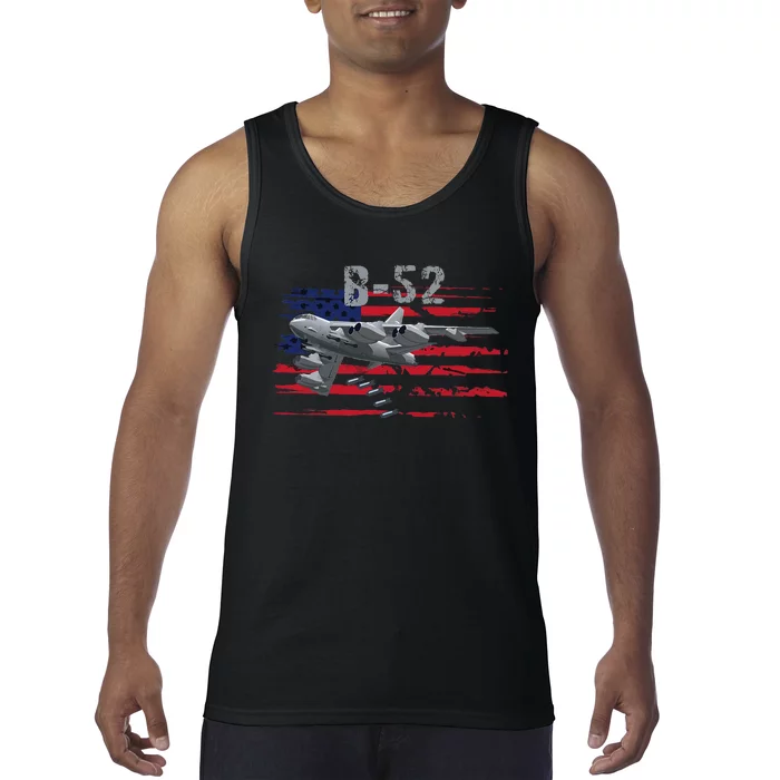 B52 Buff Military Airplane Flag Tank Top