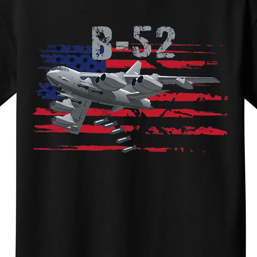 B52 Buff Military Airplane Flag Kids T-Shirt