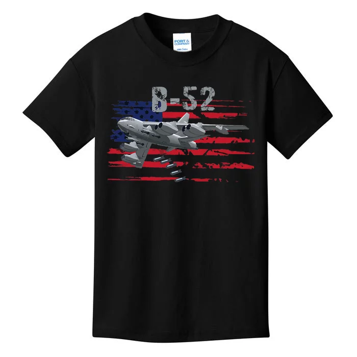 B52 Buff Military Airplane Flag Kids T-Shirt