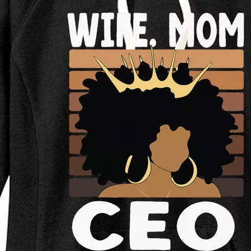 Black Business Month Wo Wife Mom CEO Melanin Women's Fleece Hoodie