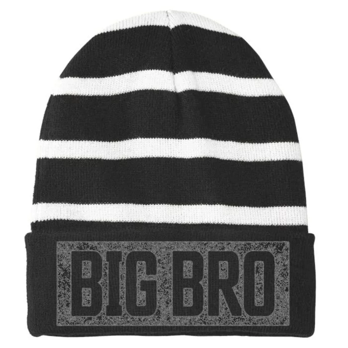 Big Bro Matching Sibling Outfit Soon To Be Big Brother Striped Beanie with Solid Band