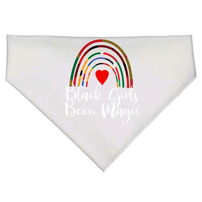 Black Been Magic Rainbow African Kente Great Gift USA-Made Doggie Bandana