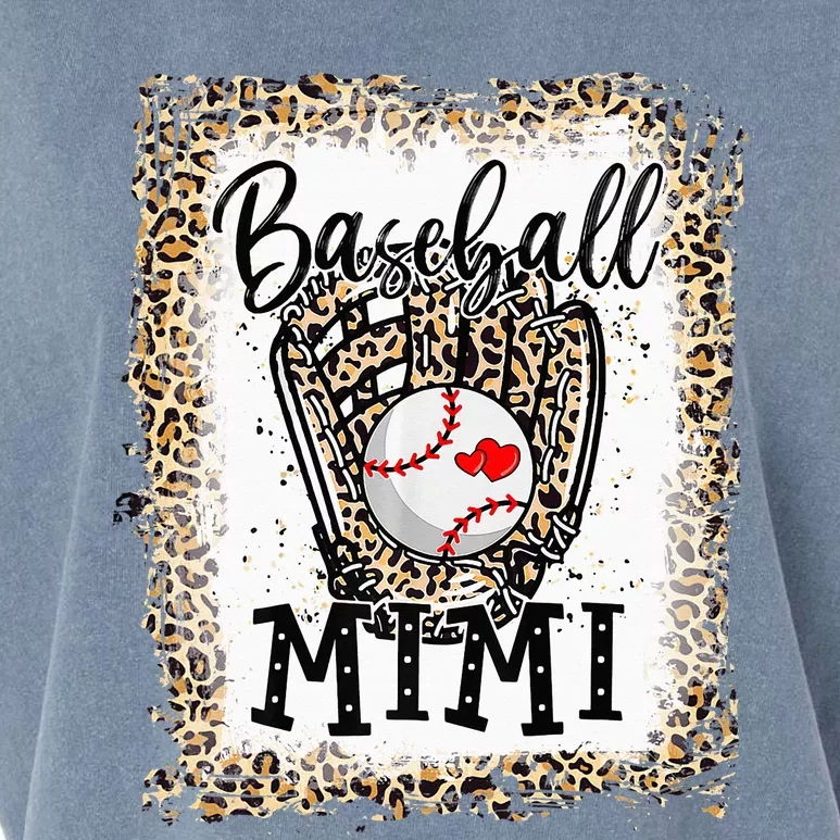 Bleached Baseball Mimi Leopard Game Day Mothers day Garment-Dyed Women's Muscle Tee