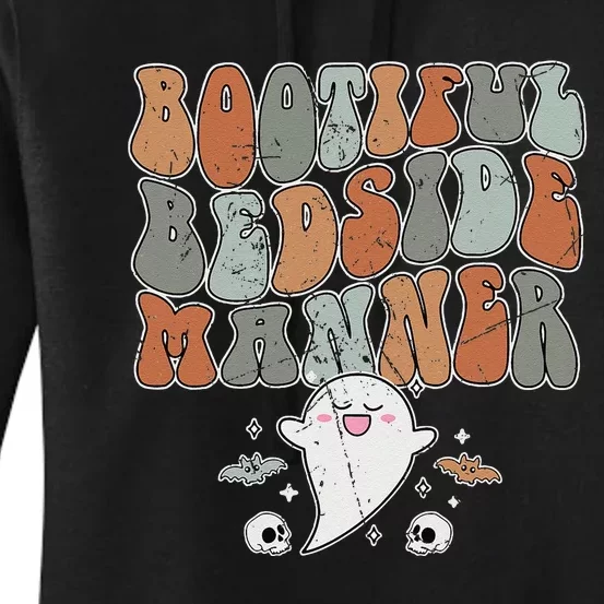 Bootiful Bedside Manner Groovy Retro Halloween Women's Pullover Hoodie