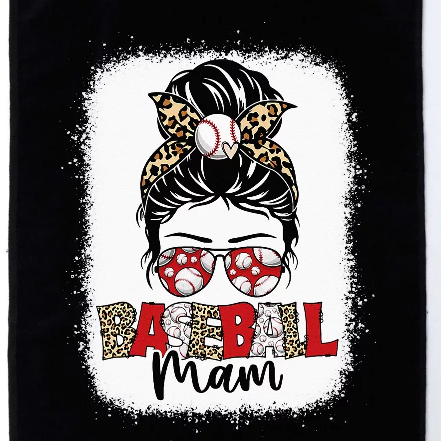 Bleached Baseball Mam Leopard Messy Bun Mothers Day Platinum Collection Golf Towel