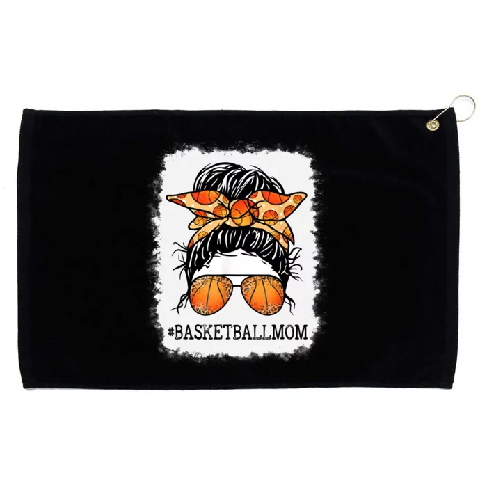 Bleached Basketball Mom Messy Bun Player Mom Mothers Day Grommeted Golf Towel